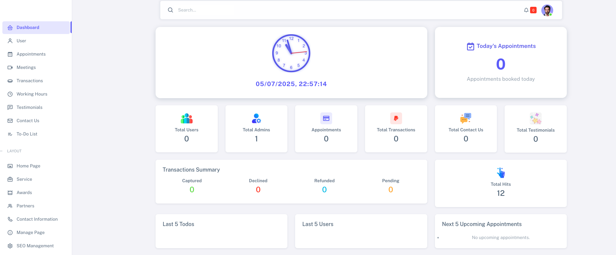 Admin Dashboard 1